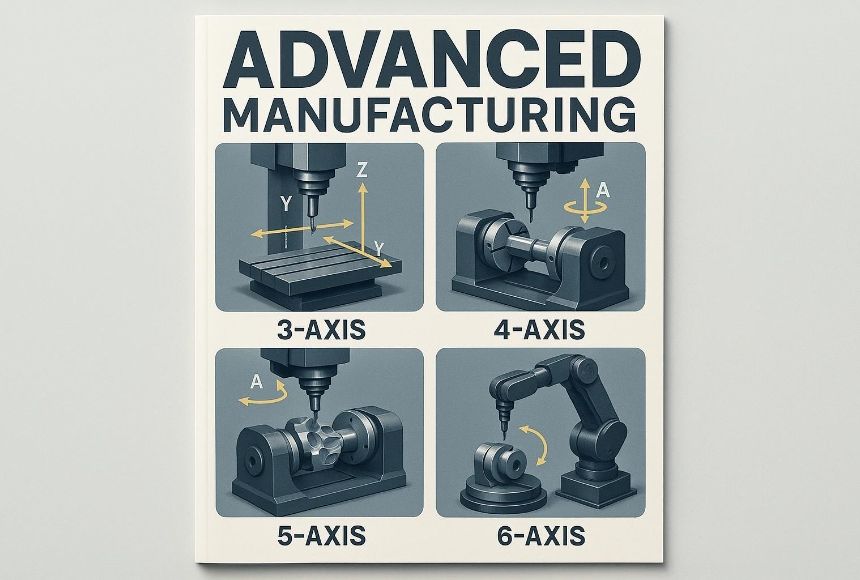 Practical Differences Between 3-, 4-, 5-, and 6-Axis CNC Machining (2025)