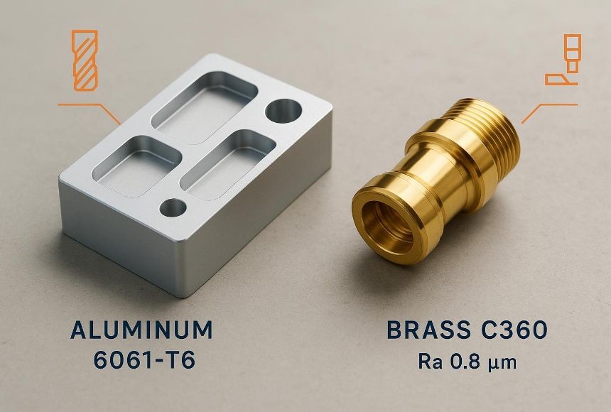 Aluminum 6061 vs Brass C360 for CNC Machining (2026)